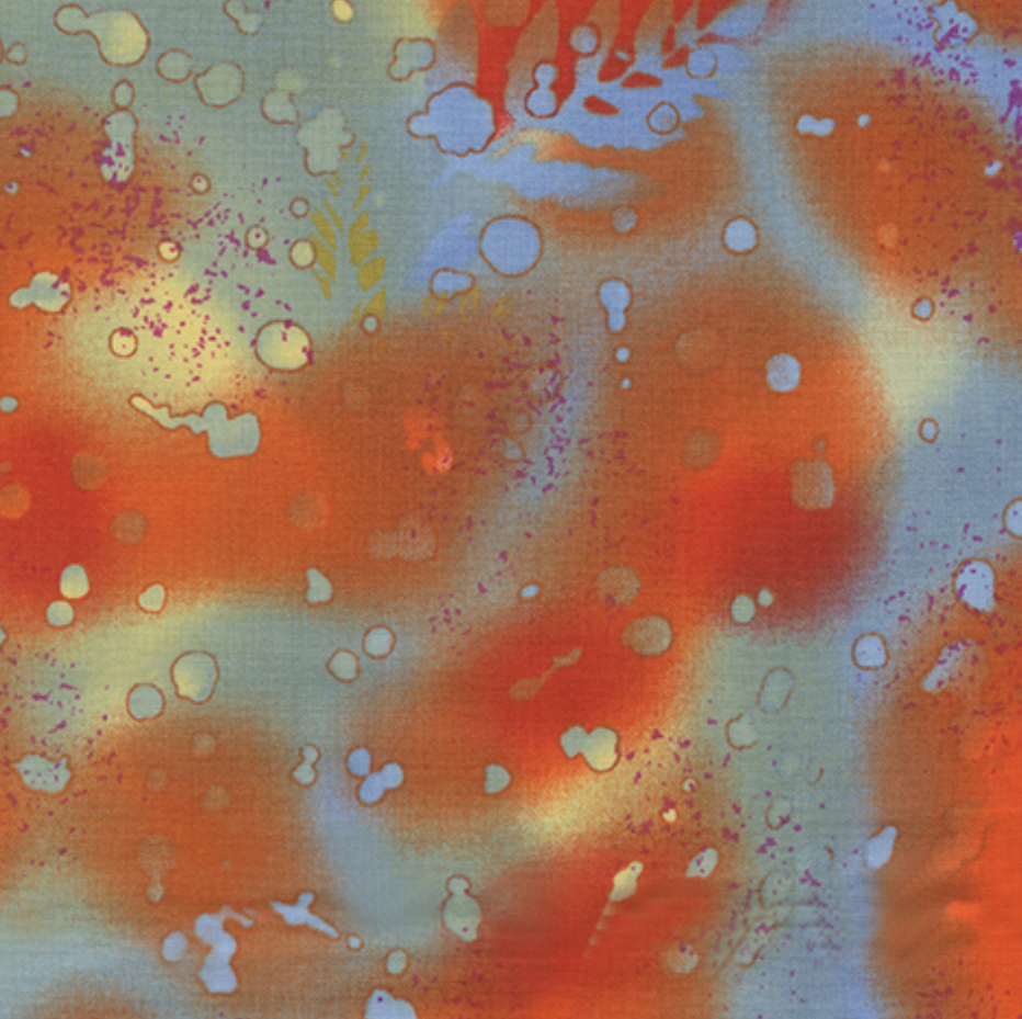 100% Cotton from Littendale - Fossil Fern - Orange Lagoon, 528/66, per fat quarter