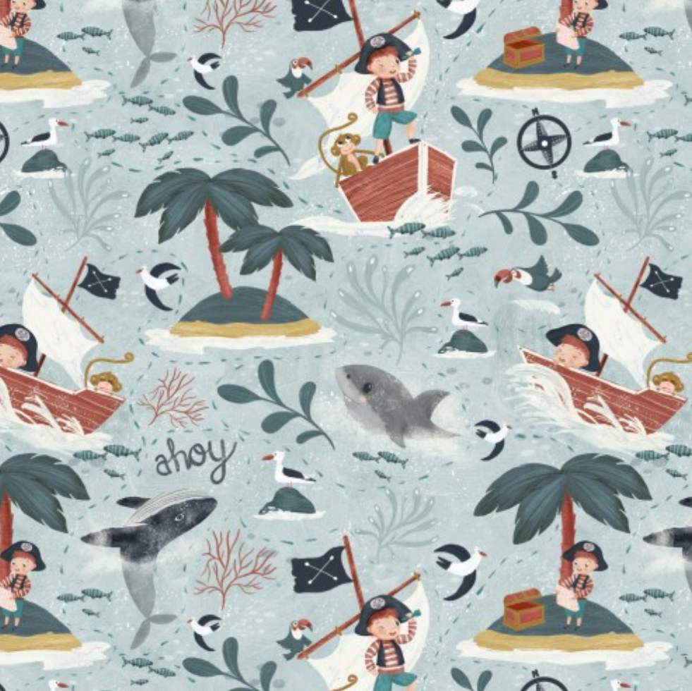 100%  Cotton from Nutex - A Pirates Adventure  Col 101, per fat quarter