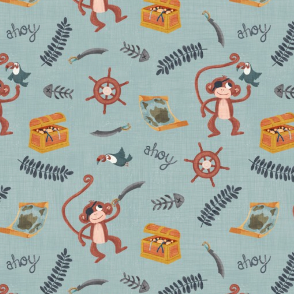 100%  Cotton from Nutex - A Pirates Adventure  Col 105, per fat quarter