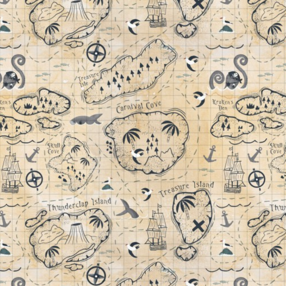 100%  Cotton from Nutex - A Pirates Adventure  Col 104, per fat quarter