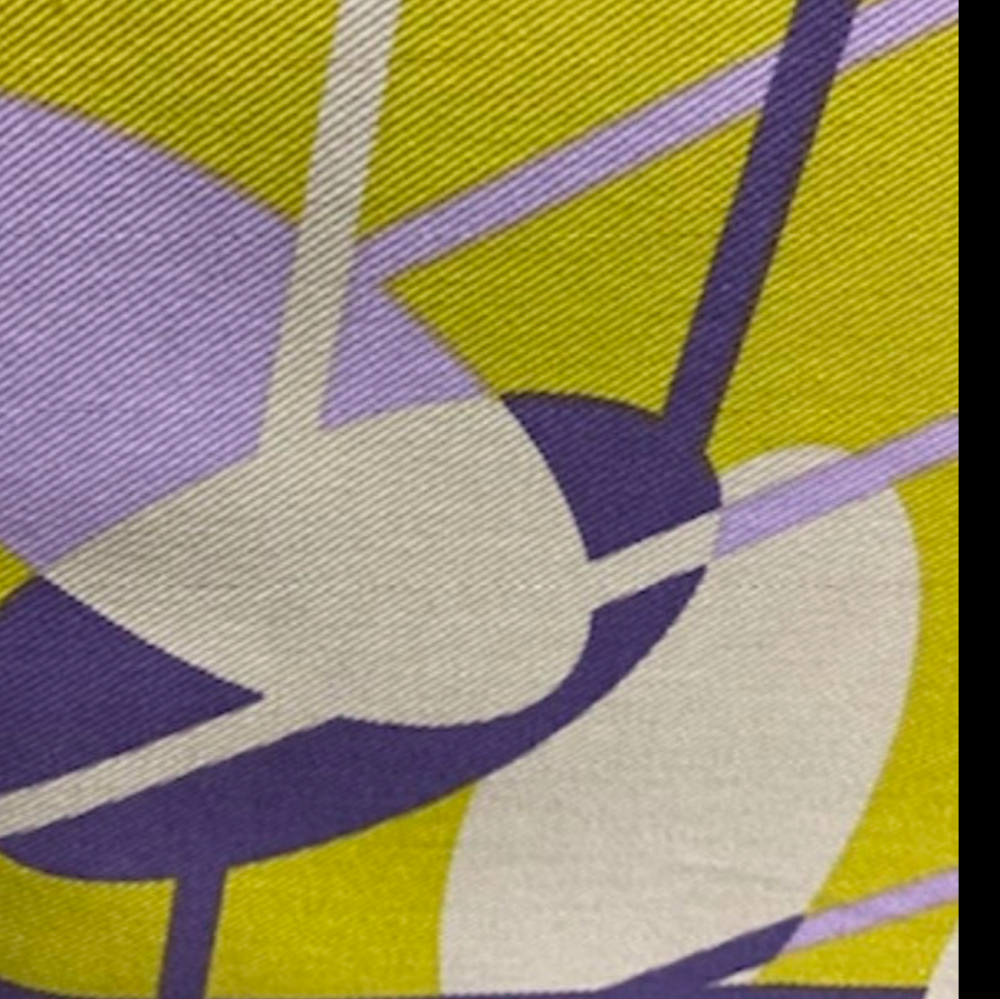 100% Premium Cotton Canvas - Tillisy - Retro in Purple/Lime 58" wide - price per half metre