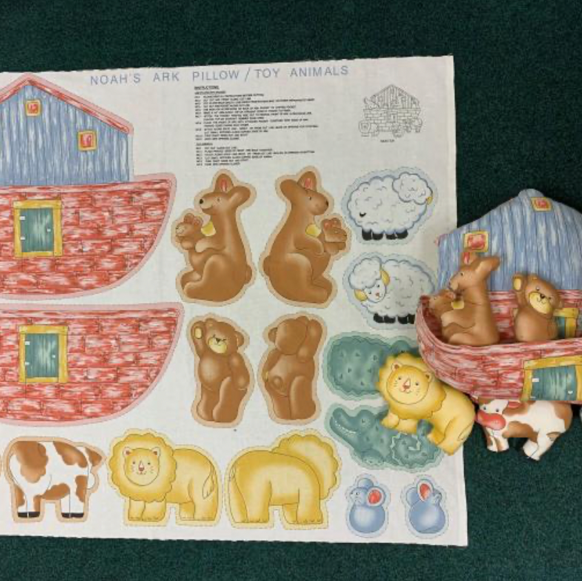 100%  Cotton fabric from  Littondale.  Noah's Ark Toy Panel, 36" x 44" per panel