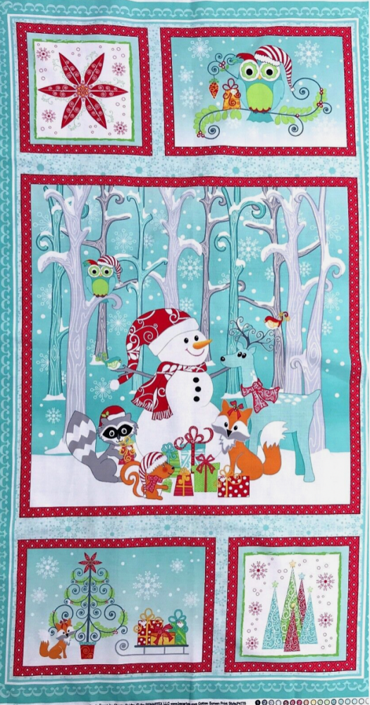 100% Cotton from  Benartex - Frosty Forest Panel, per panel