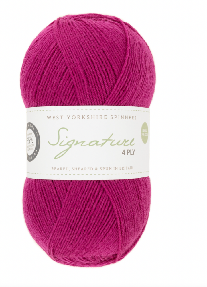  Signature 4ply - West Yorkshire Spinners, Colour Fuchsia, per ball