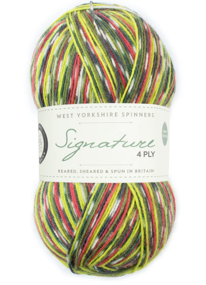  Signature 4ply Yarn - West Yorkshire Spinners, Colour Green Woodpecker, per ball