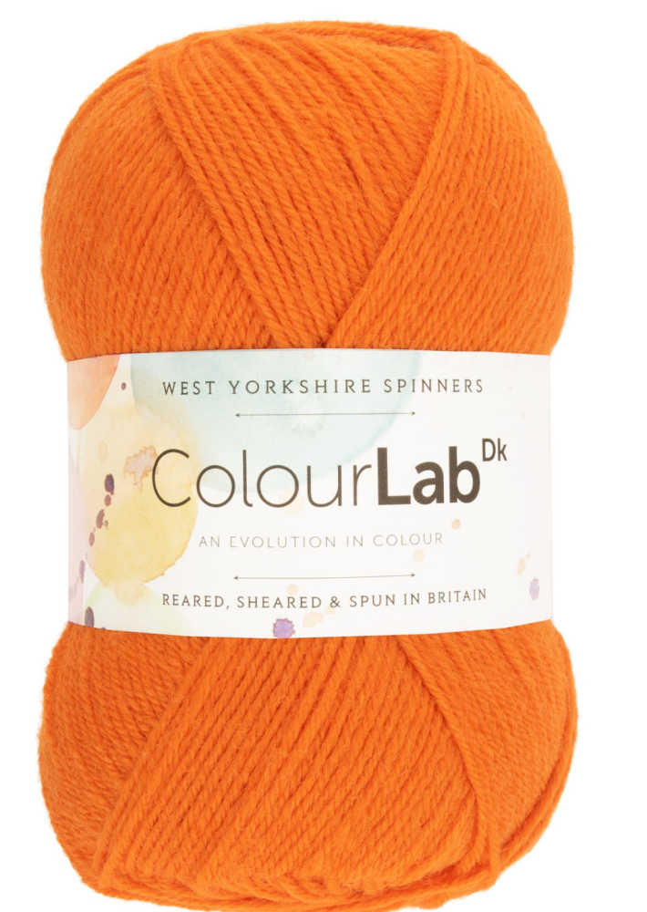  ColourLab DK Yarn - West Yorkshire Spinners, Colour Zesty Orange, per ball