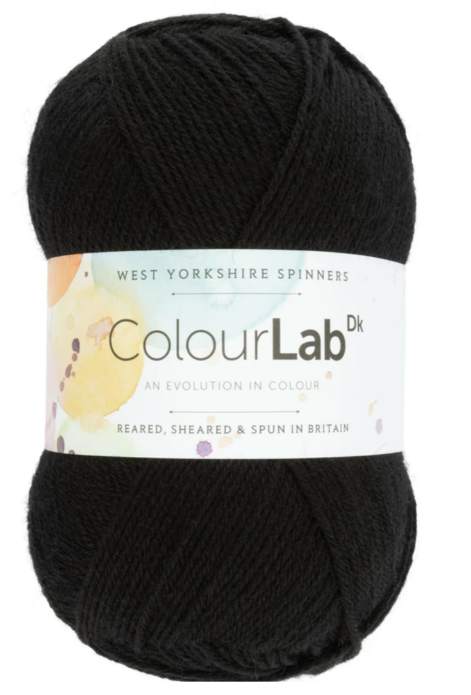  ColourLab DK Yarn - West Yorkshire Spinners, Colour Phantom Black, per ball