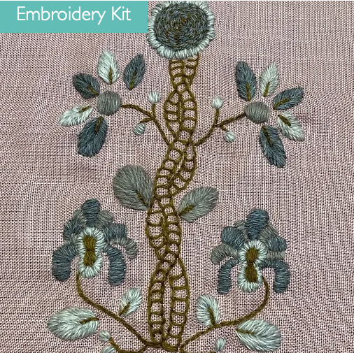  Blue Auricula by Little House of Victoria -  Hand Embroidery Kit,