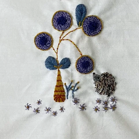     Hedgehog Garden by Little House of Victoria -  Hand Embroidery Kit,