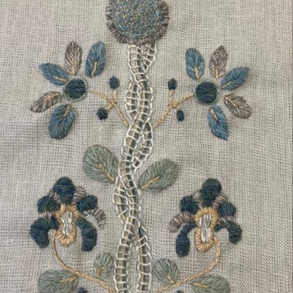  Grey Auricula by Little House of Victoria -  Hand Embroidery Kit,