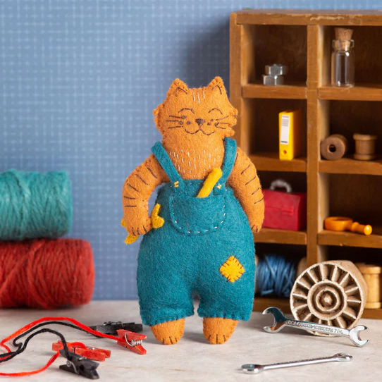  Mr Cat Mechanic Felt Craft Kit  by Corinne Lapierre