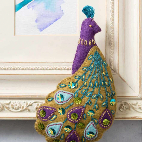  Wool Mix Pretty Peacock Felt Craft Mini Kit  by Corinne Lapierre