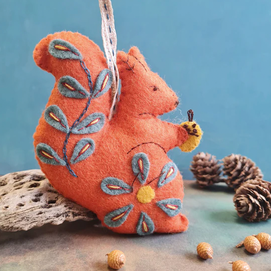 Embroidered Squirrel Felt Craft Kit  by Corinne Lapierre
