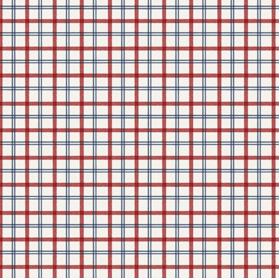 100% Cotton from Wilmington Prints - At The Helm - Plaid Red/Blue  89260/134 per fat quarter