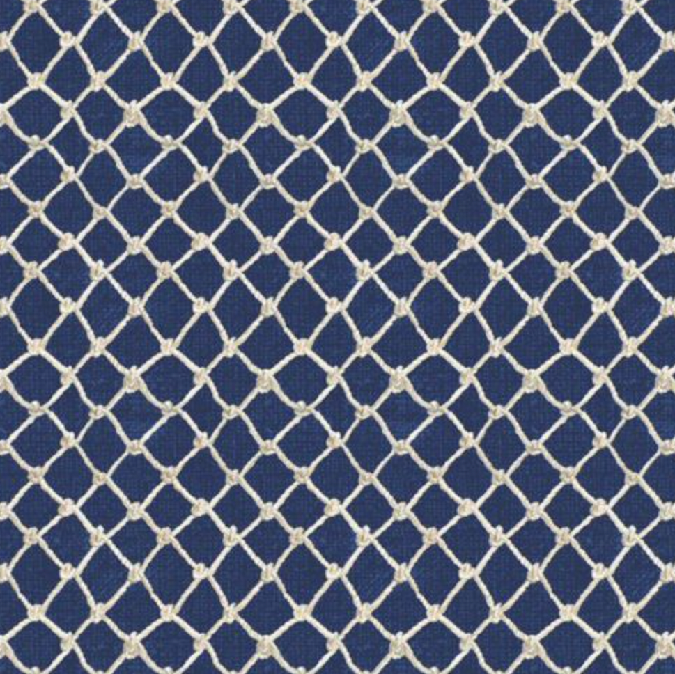 100% Cotton from Wilmington Prints - At The Helm - Rope Net Blue  89259/421 per fat quarter