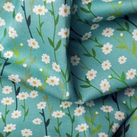 100% Cotton from Sark Textiles - Daisy, Turquoise/White - C1928 , per fat quarter