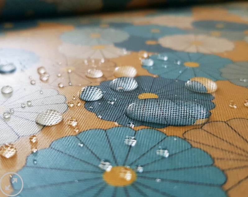 100% Cotton - Eco Laminated  - Waterproof fabric from Sark Textiles - Flowerello, Yellow, 1931-7,  per fat quarter