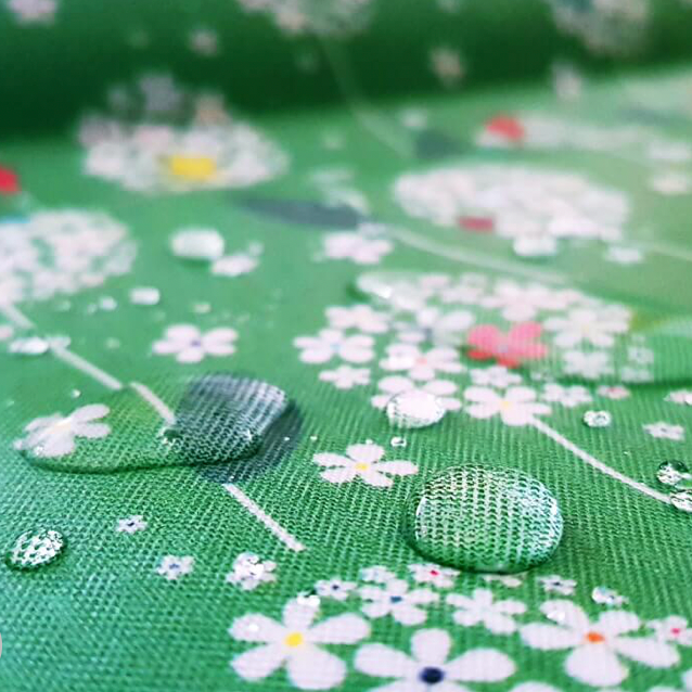100% Cotton - Eco Laminated  - Waterproof fabric from Sark Textiles - Flower Balloon , Green, 1930-3,  per fat quarter