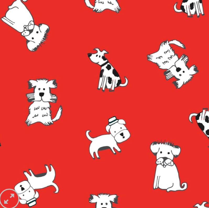 100% Cotton - Eco Laminated  - Waterproof fabric from Sark Textiles - Doggies, Red, 1915-2,  per fat quarter