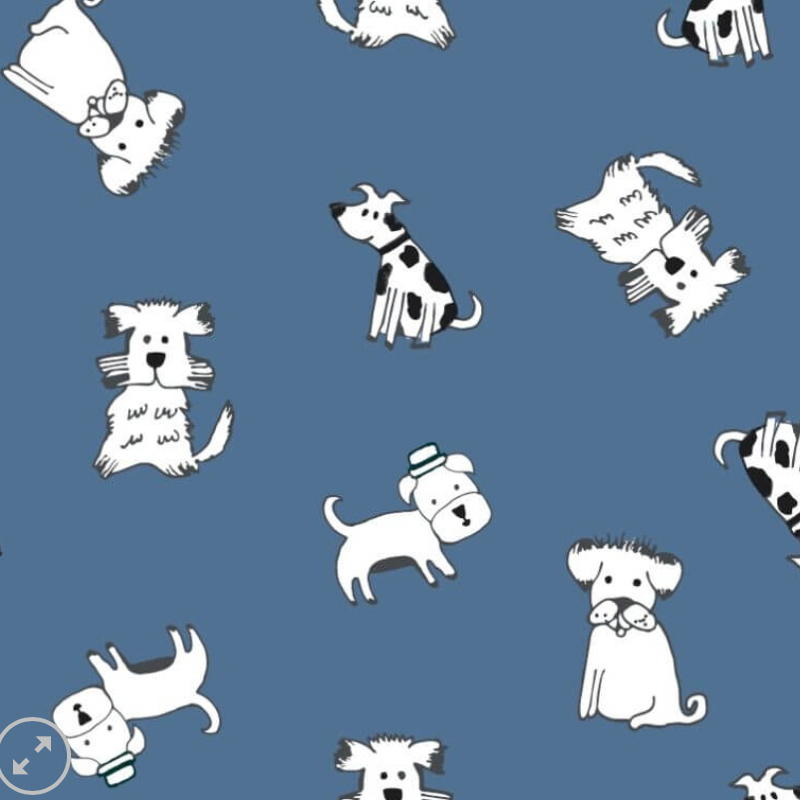 100% Cotton - Eco Laminated  - Waterproof fabric from Sark Textiles - Doggies, Blue, 1915-3,  per fat quarter