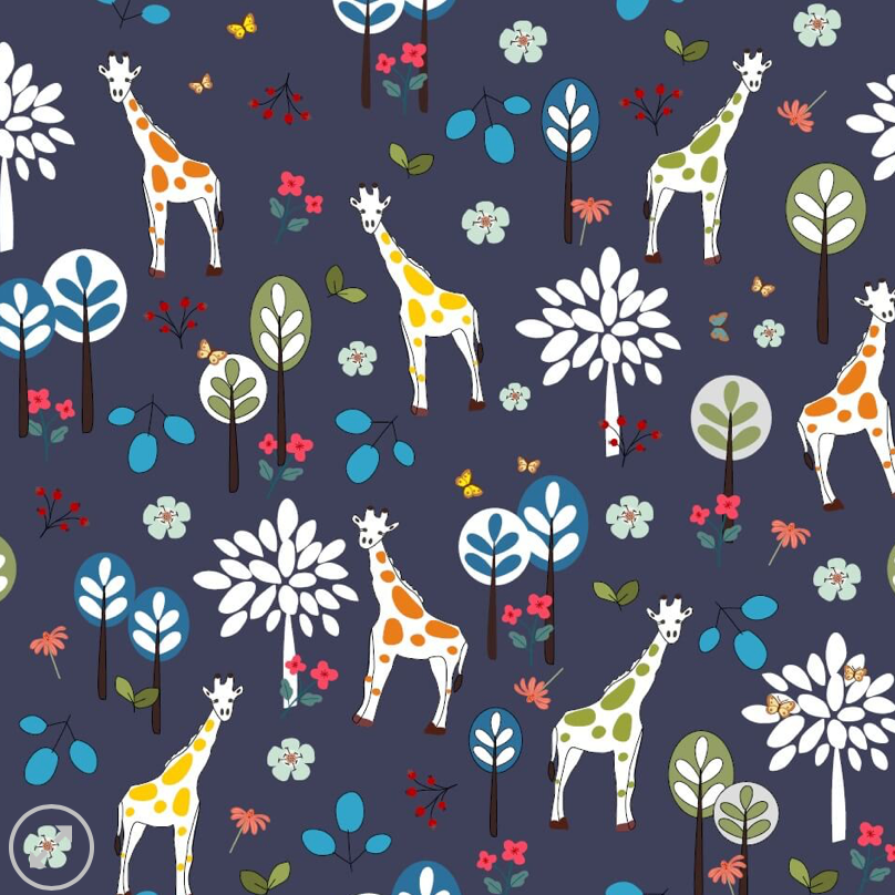100% Cotton - Eco Laminated  - Waterproof fabric from Sark Textiles -Giraffe, Grey, 1906-2,  per fat quarter