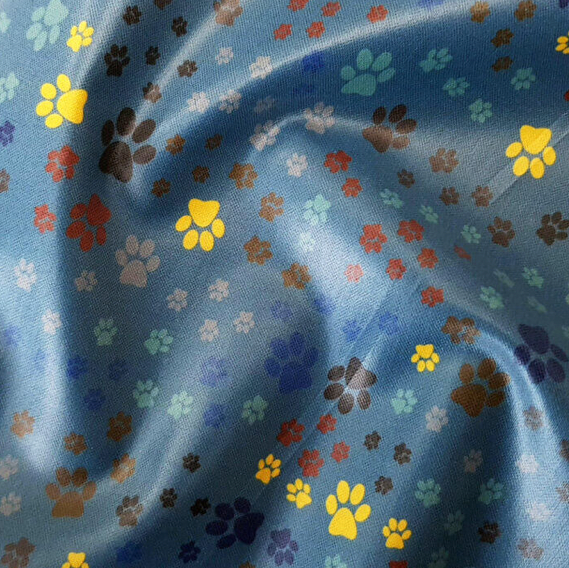 100% Cotton - Eco Laminated  - Waterproof fabric from Sark Textiles -Messing Around, blue, 2062-1,  per fat quarter