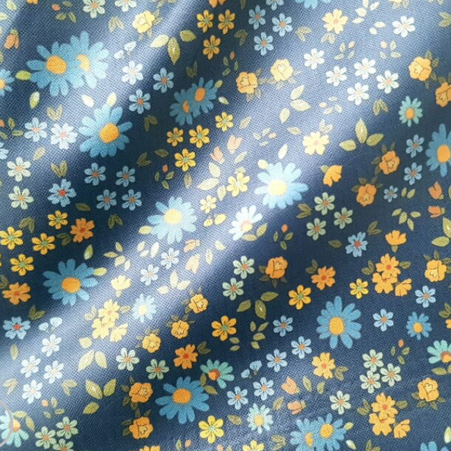 100% Cotton - Eco Laminated  - Waterproof fabric from Sark Textiles - Vintage Love, Blue, 1940-2,  per fat quarter