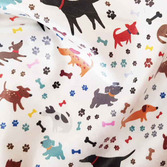 100% Cotton - Eco Laminated  - Waterproof fabric from Sark Textiles - What a Joy, White, 2060-3,  per fat quarter