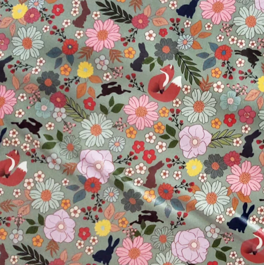 100% Cotton - Eco Laminated  - Waterproof fabric from Sark Textiles -Forget Me Knot, Multi Coloured , 2064-4,  per fat quarter