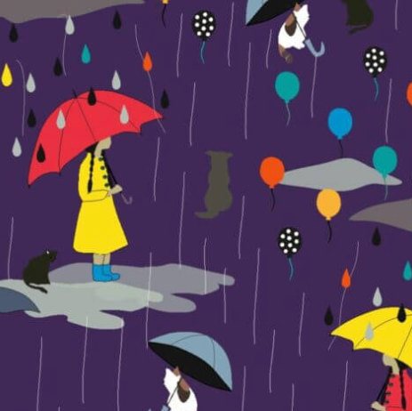 100% Cotton - Eco Laminated  - Waterproof fabric from Sark Textiles - Rainy Day, Green, 1902-2,  per fat quarter