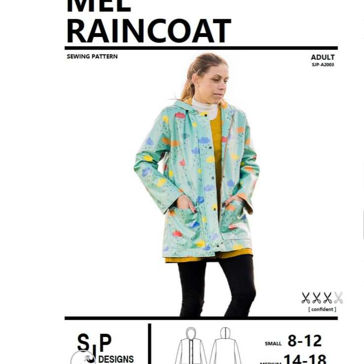  Paper Pattern from Sark Textiles, Mel's Raincoat, waterproof fabric, fabric, various sizes