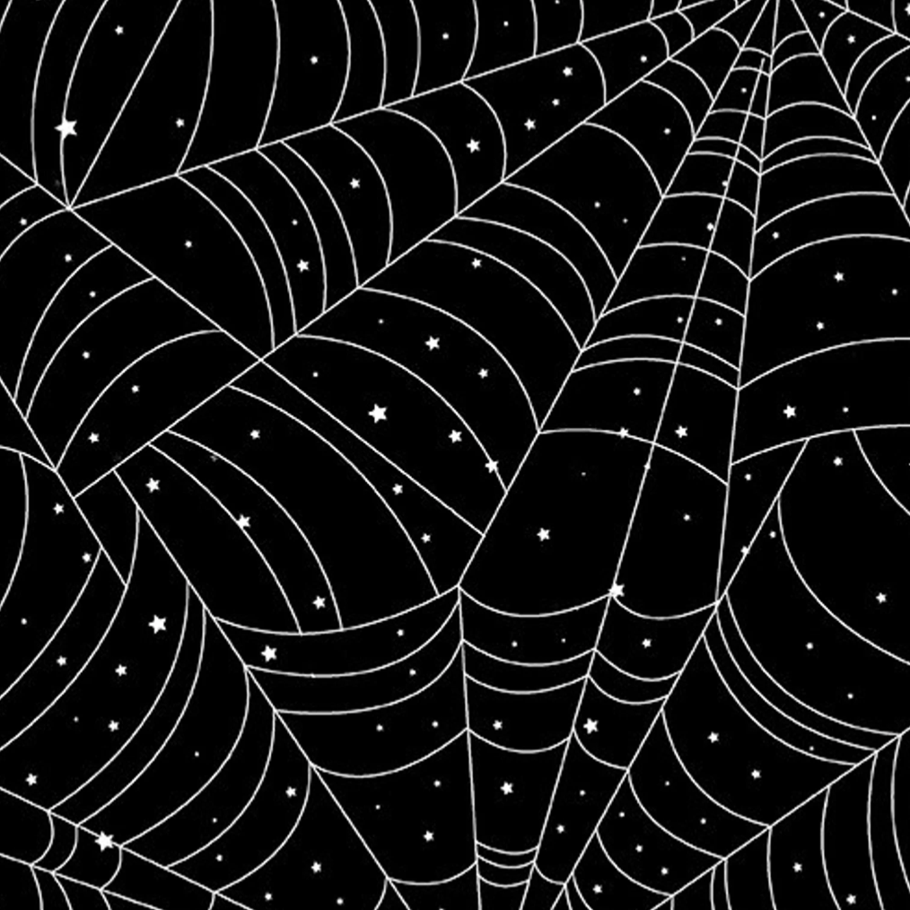 100% Cotton from Kanvas in association with Benartex  - Halloween spirit fabric collection - cob webs, per fat quarter