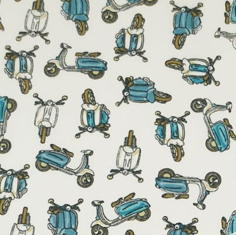  100% Cotton from Rose & Hubble - Scooter design, per fat quarter