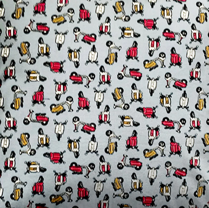 100% Cotton from Rose & Hubble - Multi colour Scooter design,  per fat quarter