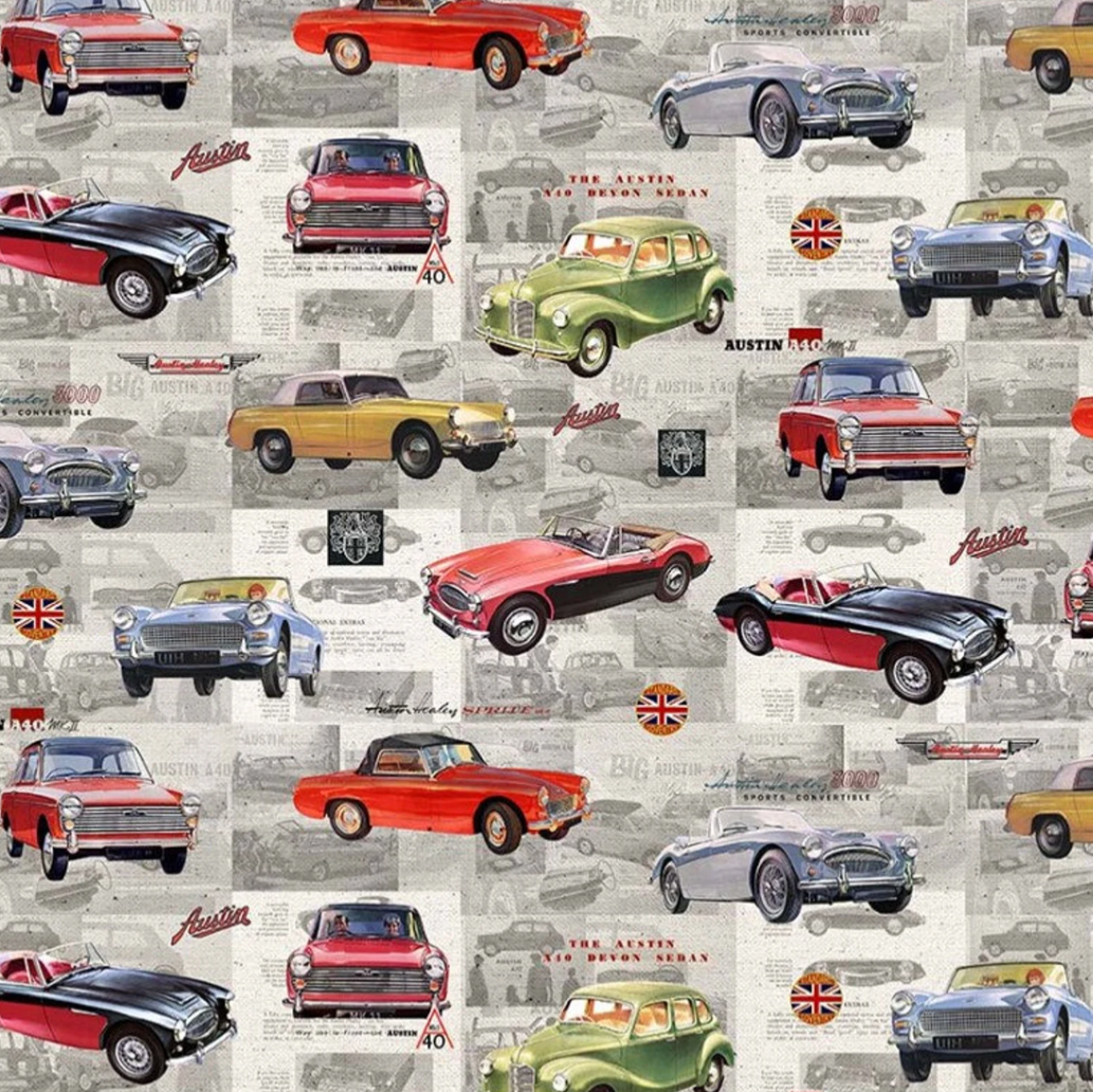 100%  Cotton by Michael Miller - Austin Healey Fabric Collection #1 - per fat quarter