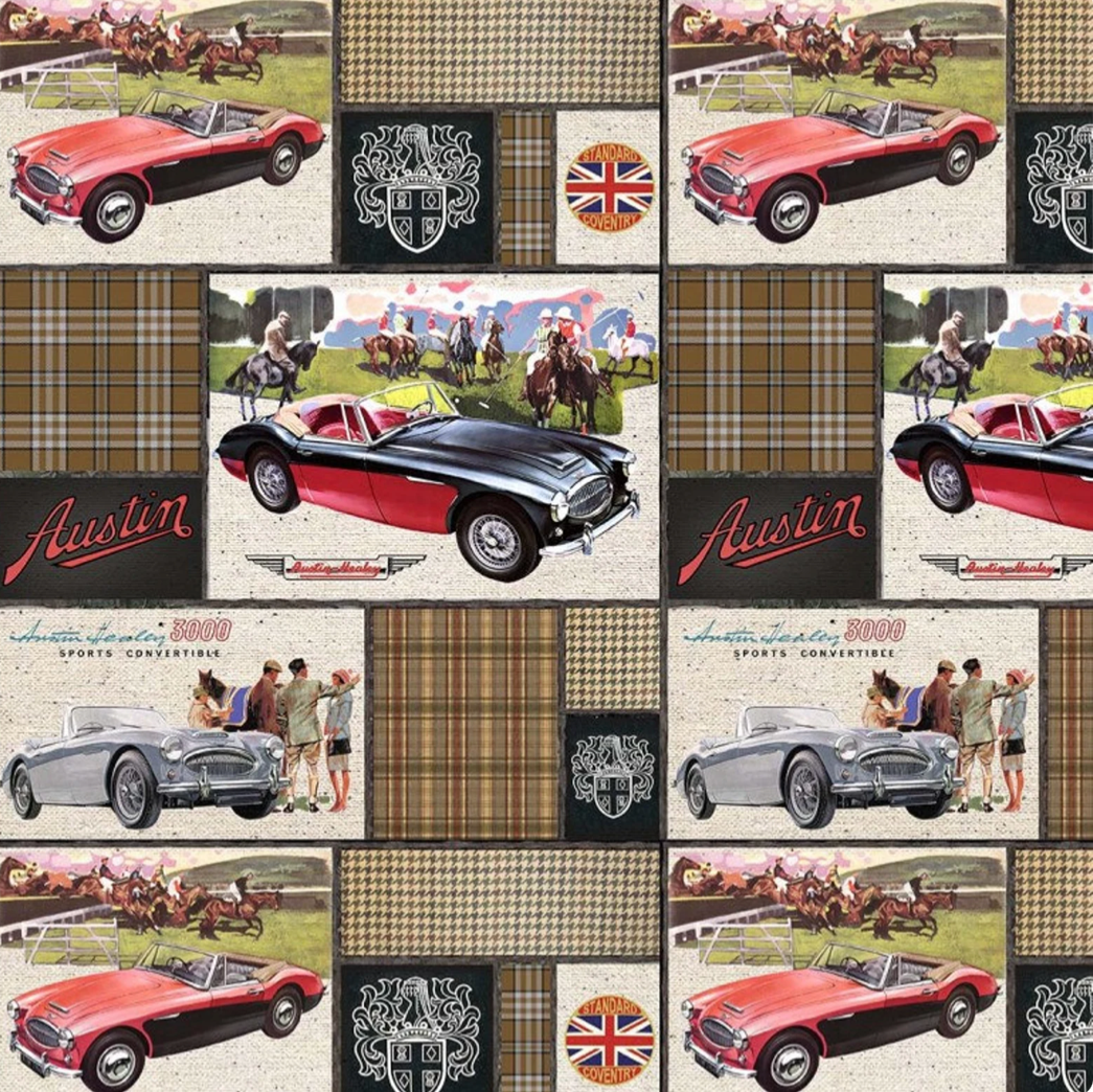 100%  Cotton by Michael Miller - Austin Healey Fabric Collection #3- per fat quarter