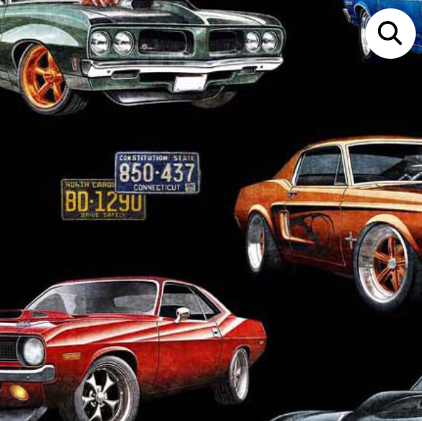 100%  Cotton by Quilting Treasures - Heavy Metal Hot Rod Cars by Dan Morris , per fat quarter