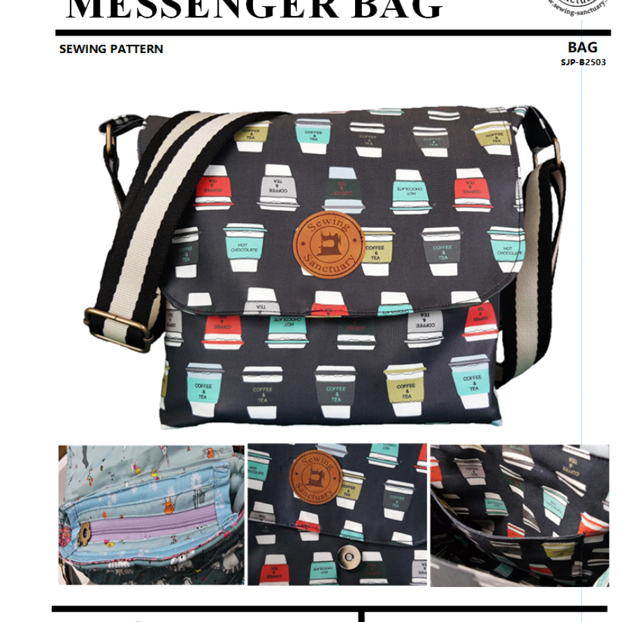 Paper Pattern from Sark Textiles, Simple messenger Bag