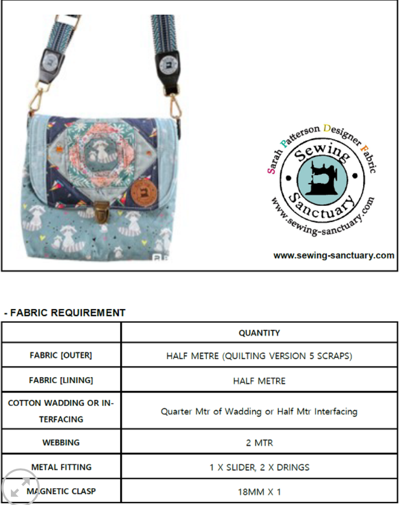 Paper Pattern from Sark Textiles, Simple messenger Bag