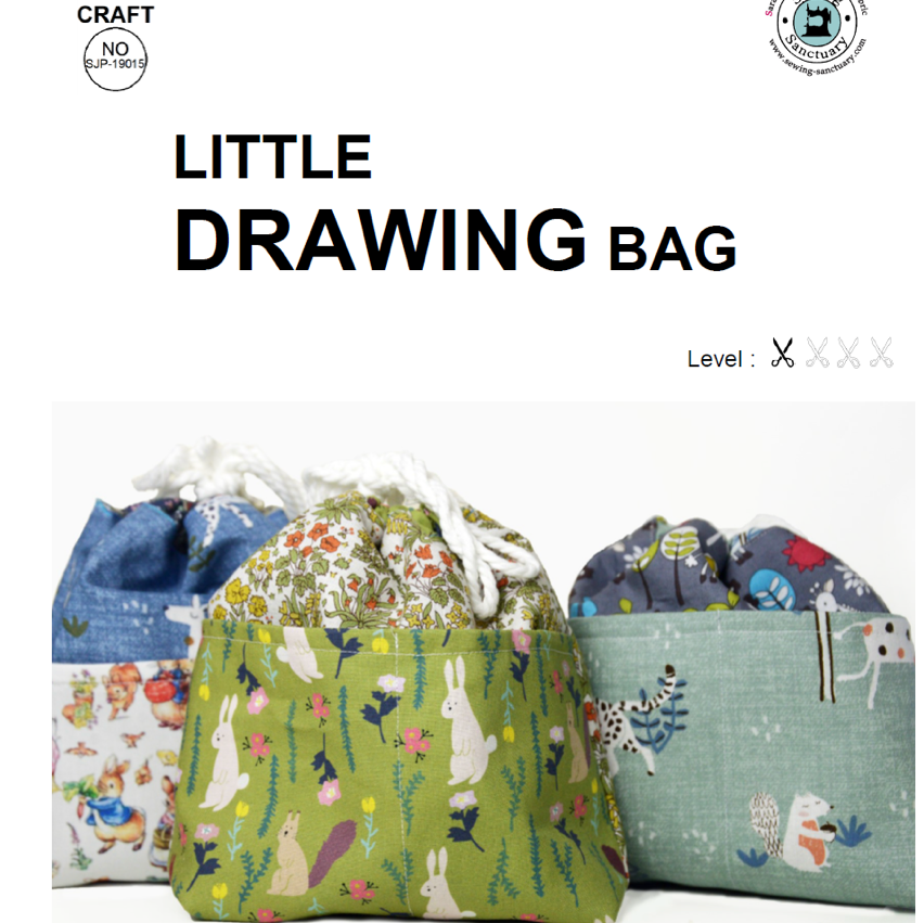  Paper pattern from Sark Textiles Little Drawstring bag, Paper Pattern,