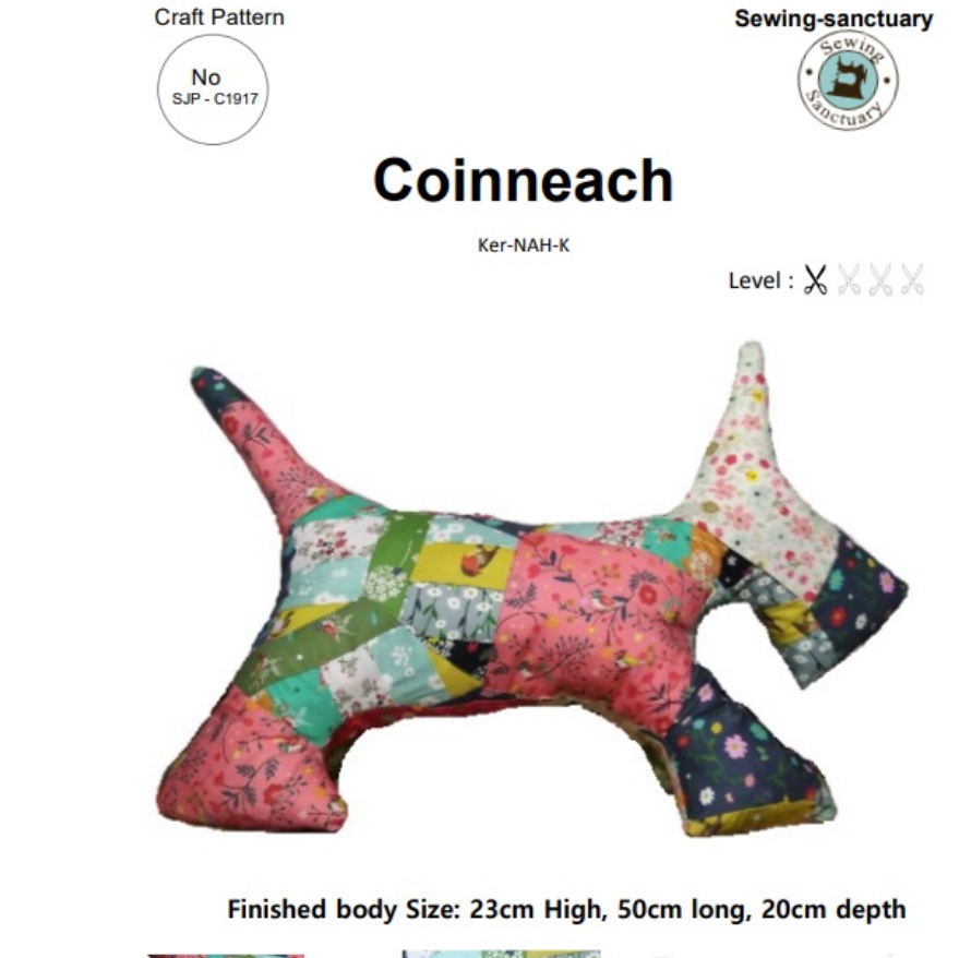  Paper pattern from Sark Textiles, Coinneach, dog, Paper Pattern, fabric required,