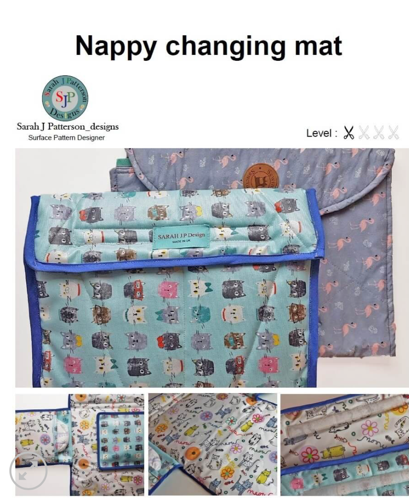  Paper pattern from Sark Textiles, Nappy changing Mat,