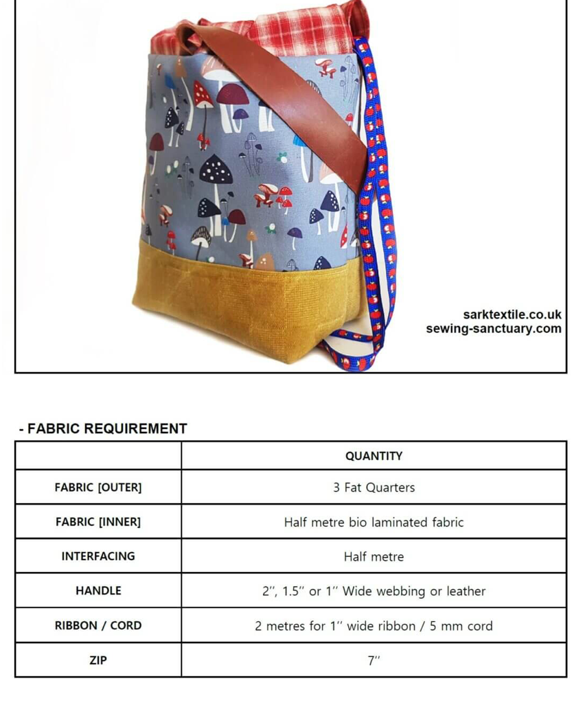  Paper pattern from Sark Textiles, Lunch bag,