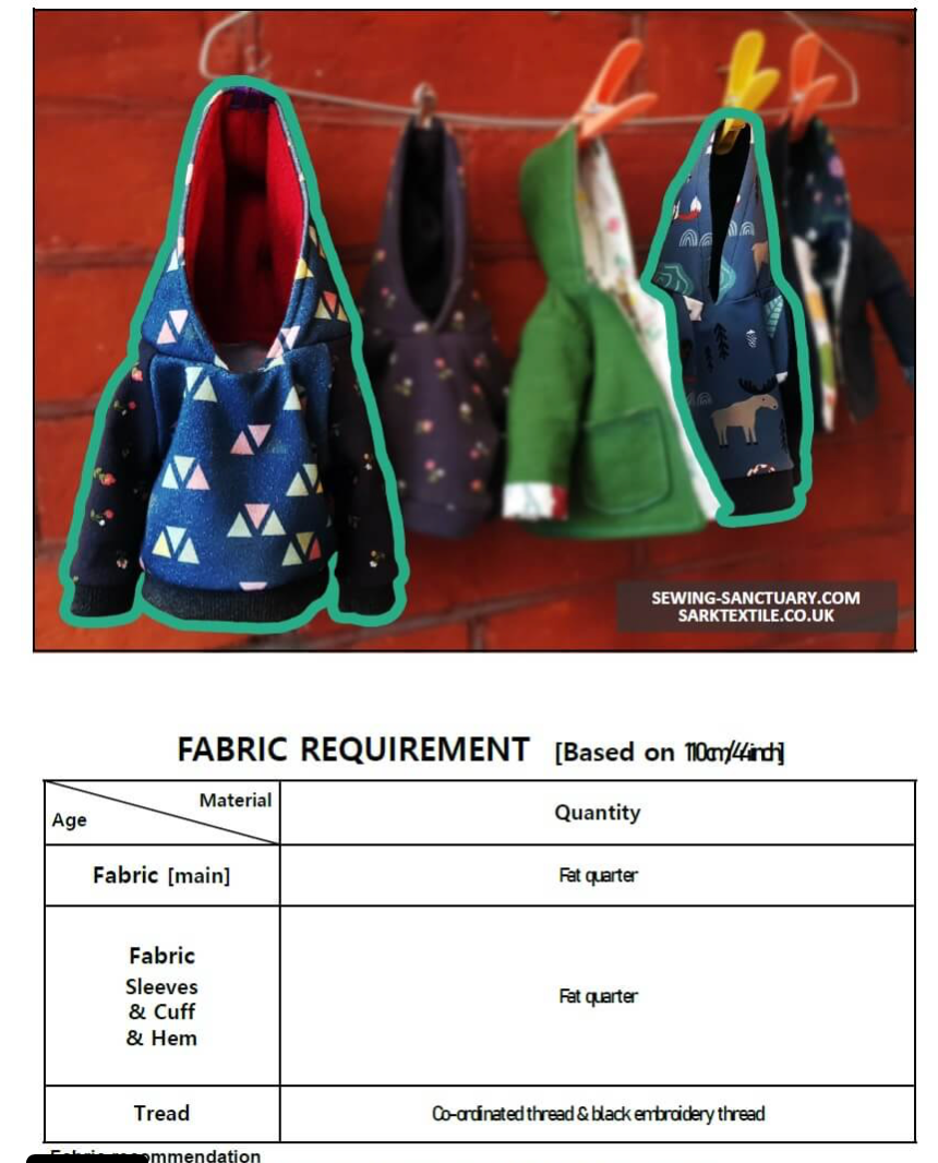 Paper Pattern from Sark Textiles, William & Oliver's Hoodie