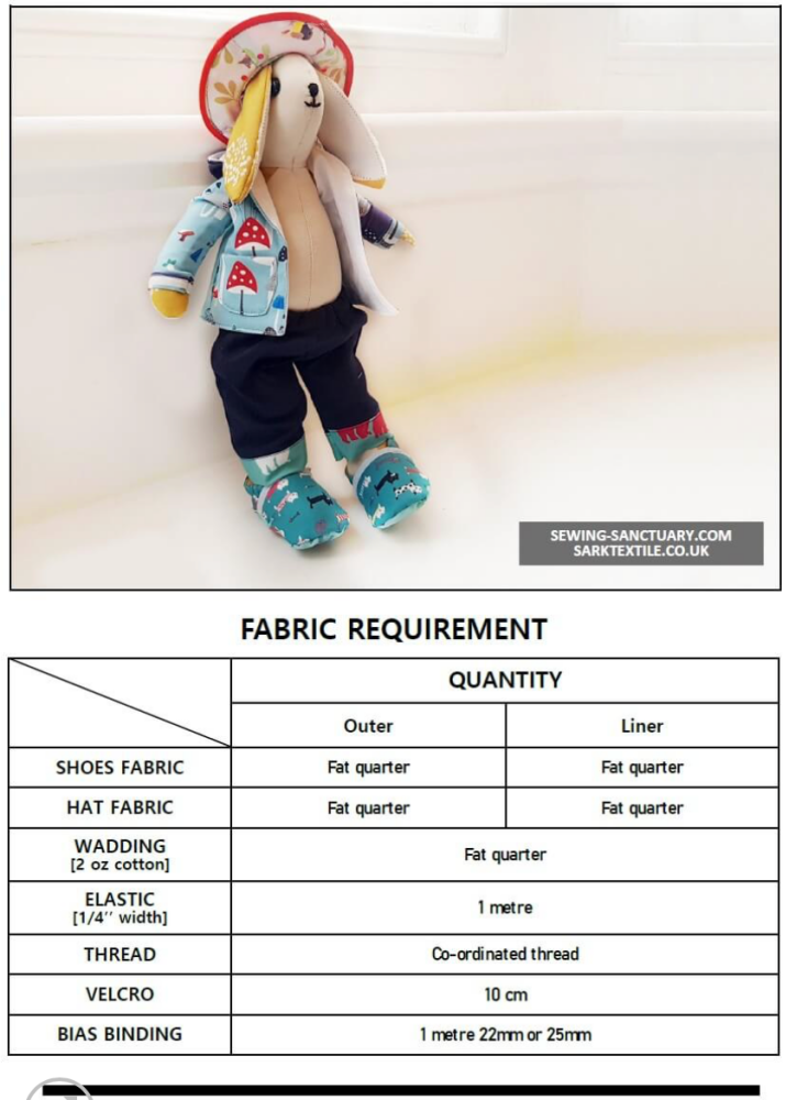 Paper Pattern from Sark Textiles, William & Oliver's Hat & Shoes