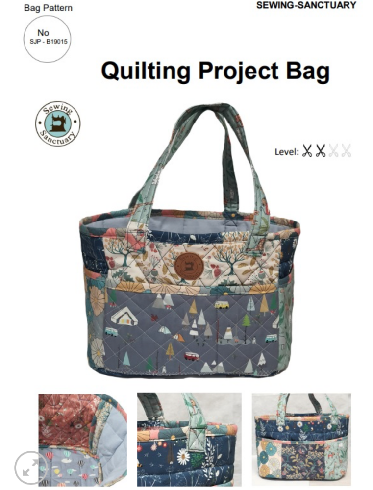 Paper Pattern from Sark Textiles, Quilting Project Bag, Pattern Images may be different