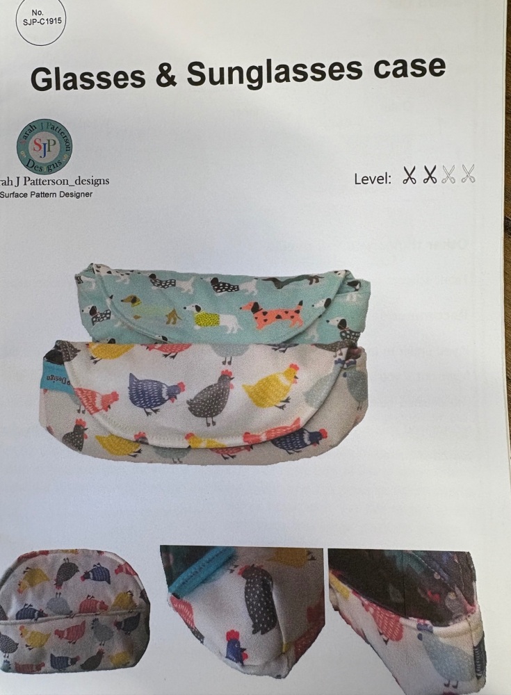  Paper pattern from Sark Textiles, Glasses & Sunglasses case, Paper Pattern,