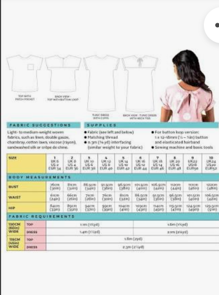  Tilly & the buttons - Stevie -, Paper Pattern,  fabric required