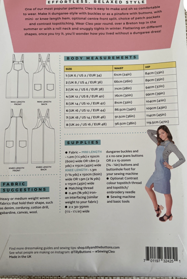  Tilly & the buttons - Cleo -, Paper Pattern,  fabric required