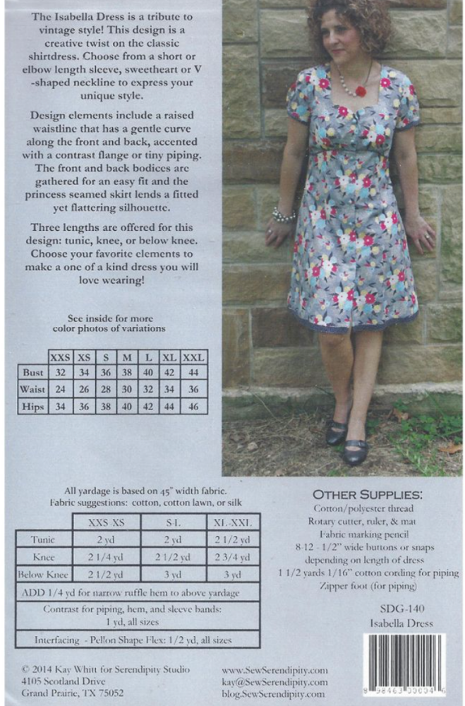  Serendipity Studio - Isabella -, Paper Pattern,  fabric required